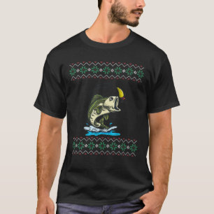 Camiseta Doce De Natal Feio Pescar Feliz De Peixes