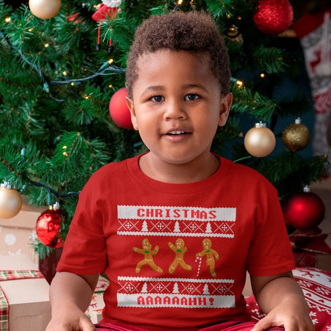 Camiseta Doce De Natal Feio Sassustado Homens De Pão Vermel (Criador carregado)