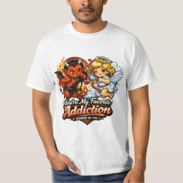 Camiseta Doce Design de Amor de Dia dos Namorados com Diabo
