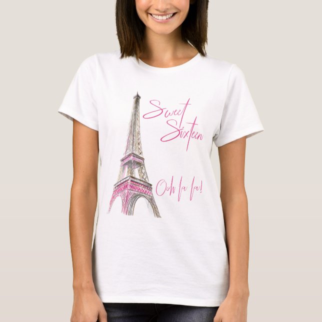 Camiseta Doce Dezesseis Torre Eiffel Paris Ooh La La (Frente)