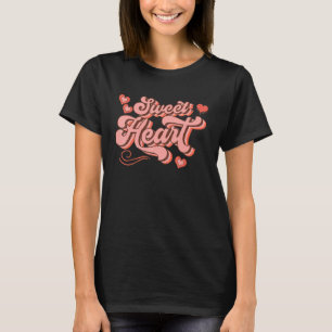 Camiseta Doce Dia de os namorados de Retro Amor com Coração