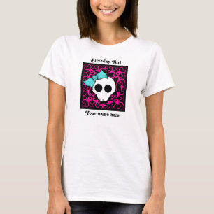 Camiseta Doce do crânio do gótico menina de 16 aniversár