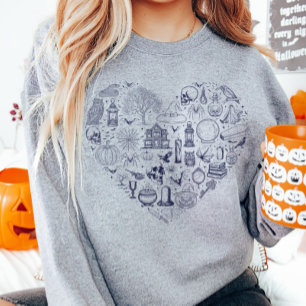 Camiseta Doce Doce Azul do Coração das Halloween