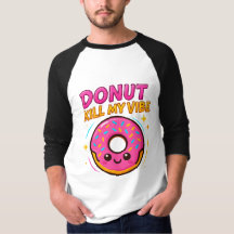 Doce e Na moda - Camisa-T Gráfico de Rosquinha Gir