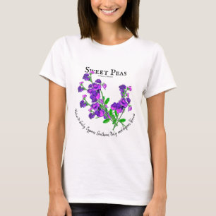 Camiseta Doce Ervilha Roxa Botânica Text