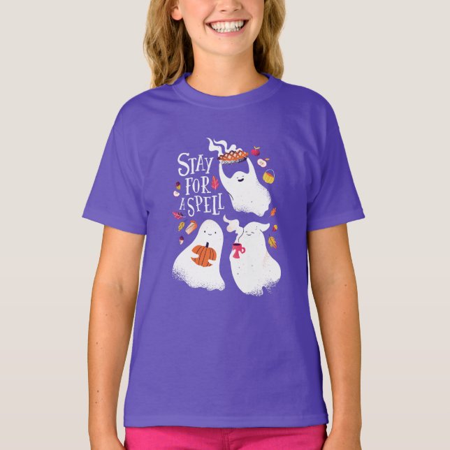 Camiseta Doce Fantasma Design Divertido de Halloween (Frente)
