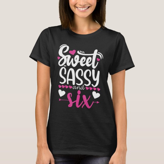 Camiseta Doce Fantástico E Seis Aniversário Para Meninas (Frente)