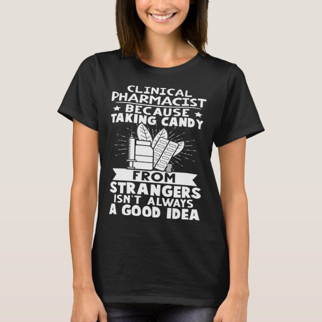 Camiseta Doce Farmacêutico Clínico de Estranhos não é G (Frente)
