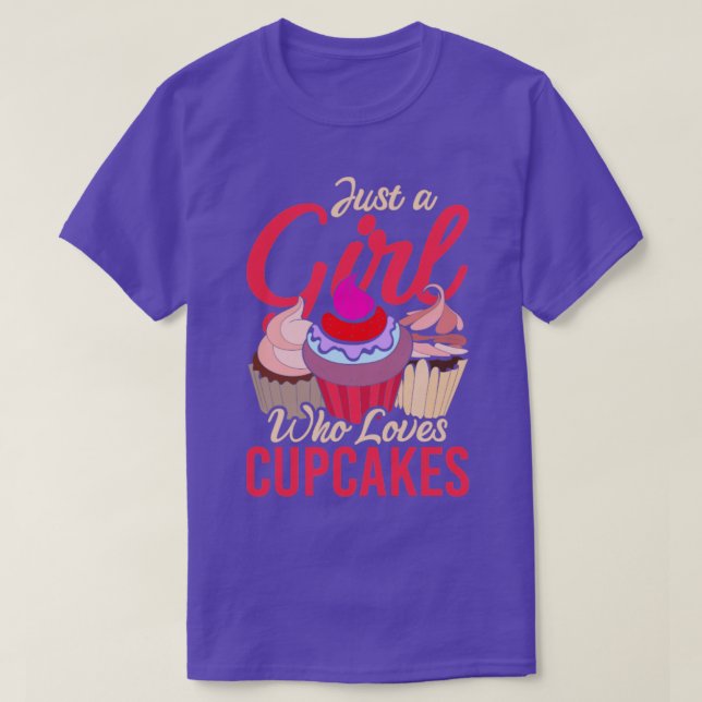 Camiseta Doce Foodie Apenas Uma Menina Que Ama Cupcakes (Frente do Design)