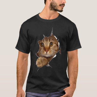 Camiseta Doce Gatinho Rasgou Tecido   Gato  Dono de Gato Mu