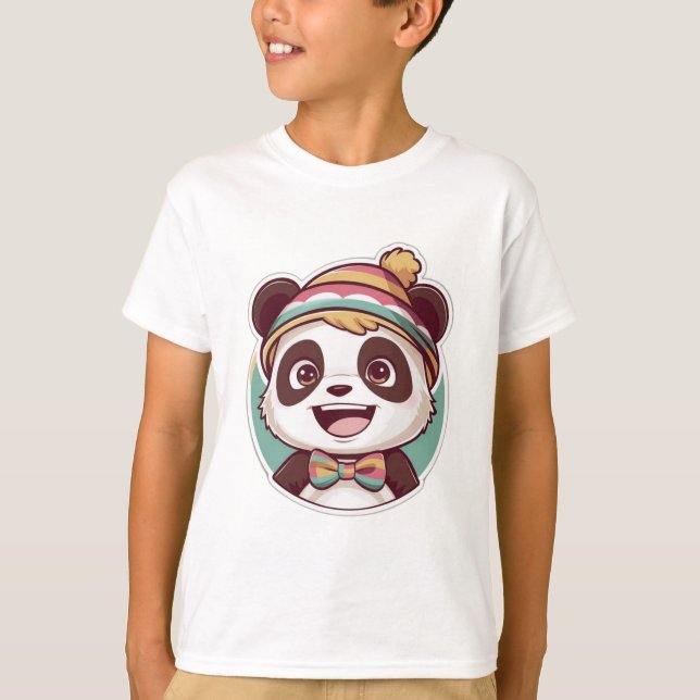 Camiseta doce kawaii sorrindo panda (Frente)