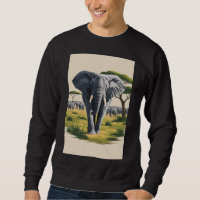 Camiseta Doce Majestosa sobre Elefante Savana