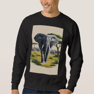Camiseta Doce Majestosa sobre Elefante Savana