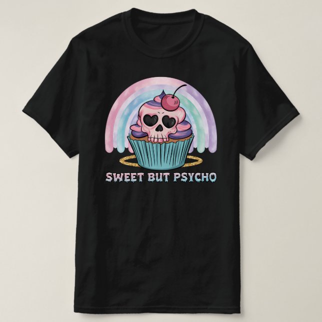 Camiseta Doce Mas Cupcake Psicopata (Frente do Design)