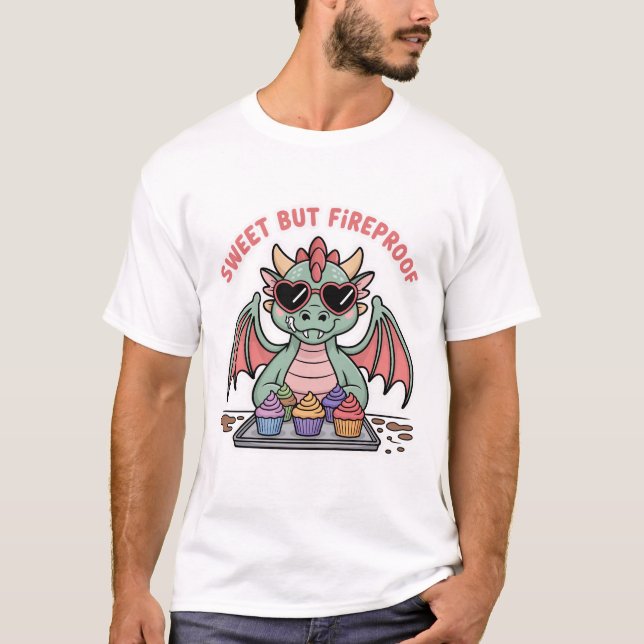 Camiseta Doce Mas Dragão Resistente ao Fogo Padeiro Present (Frente)
