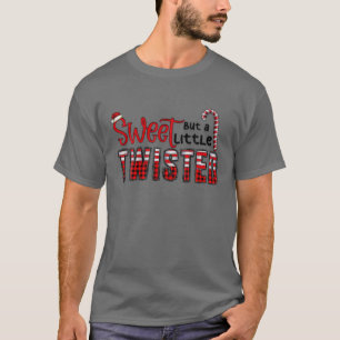 Camiseta Doce, Mas Um Pouco Twisted Candy Cane Feliz Christ