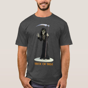 Camiseta Doce ou Travessura. Ceifador de desenho animado