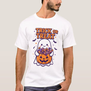 Camiseta Doce ou Travessura Fantasma Doces Design de Hallow