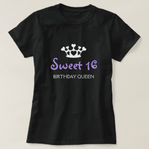 Camiseta Doce rainha de dezesseis aniversários - roxo