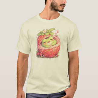 Camiseta Doce Rato Morango Sapo Kawaii Pastel Estética