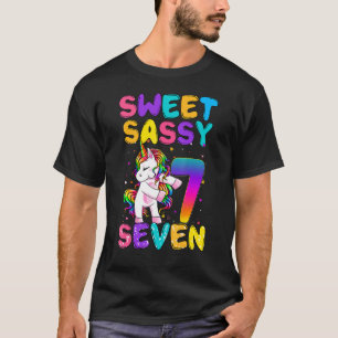 Camiseta Doce Sassy De 7 Anos De Idade E Sete Filetes De Un