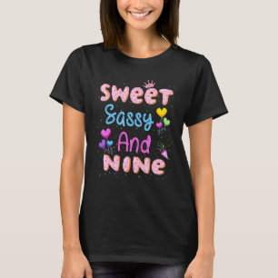 Camiseta Doce Sassy E Nove Nono Aniversário, Nove Anos