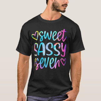 Camiseta Doce Sassy E Sete Meninas Aniversário Tie Dye 7 An