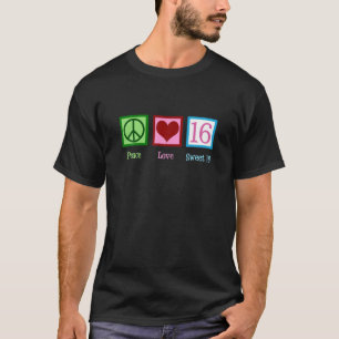 Camiseta Doce Sessenta Amor Pela Paz 16 Cute 16º Aniversári