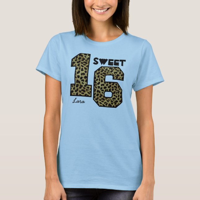 Camiseta Doce Sessenta E Dezesseis Aniversário, Leopard, No (Frente)
