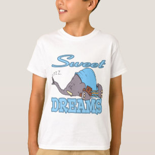 Camiseta doce sonho adormecendo elefante