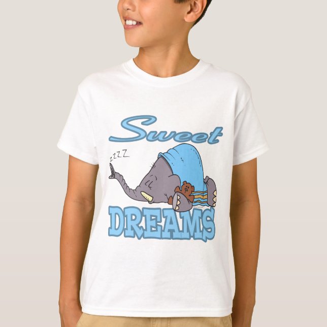 Camiseta doce sonho adormecendo elefante (Frente)