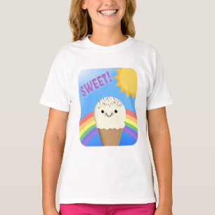 Camiseta Doce Sorvete Cone por Rainbow Sob Sol