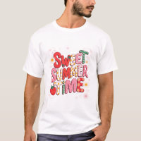 Doce Tempo de Verão Coquette Morango Retro Praia 