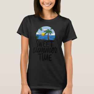 Camiseta Doce Tempo de Verão Mulheres Aventuras de Praia Am