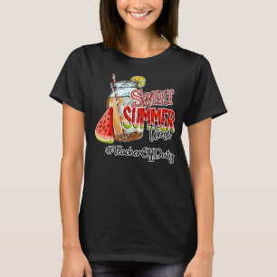 Camiseta Doce Tempo de Verão Professor Auxiliar Fora do Dev