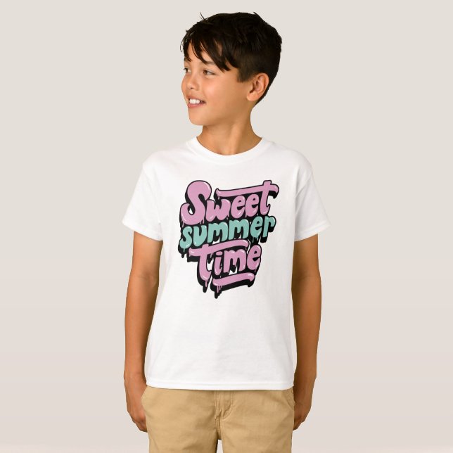 Camiseta Doce Tempo de Verão Retrô (Frente Completa)