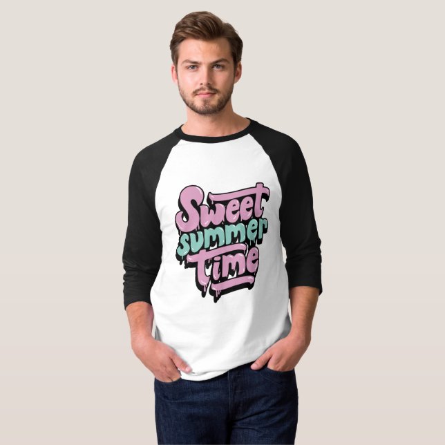Camiseta Doce Tempo de Verão Retrô (Frente Completa)