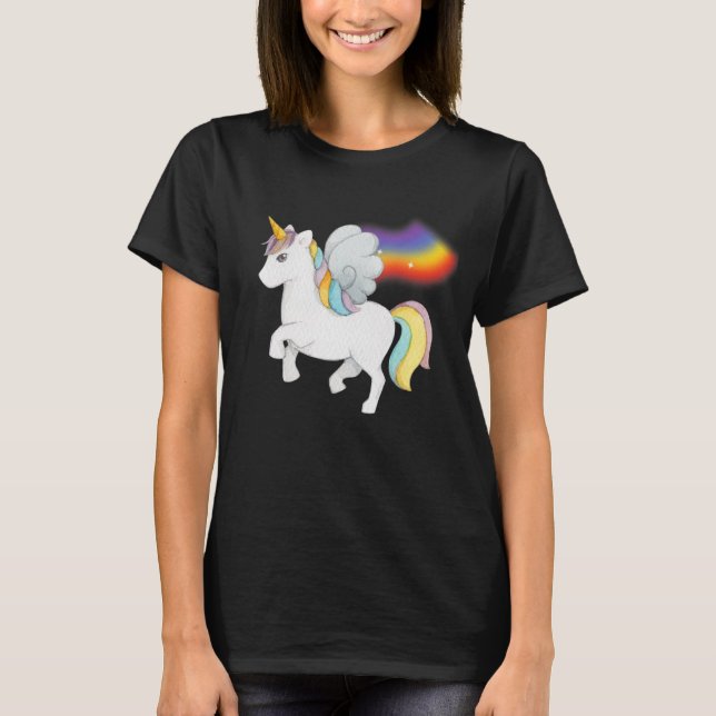 Camiseta Doce Unicórnio Com Arco-Íris (Frente)