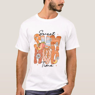 Camiseta Doce Verão Vibrações Peachy Coquette Laço Praia Fé