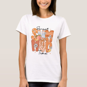 Camiseta Doce Vibração de Verão Laço Coquette Pêssego Féria