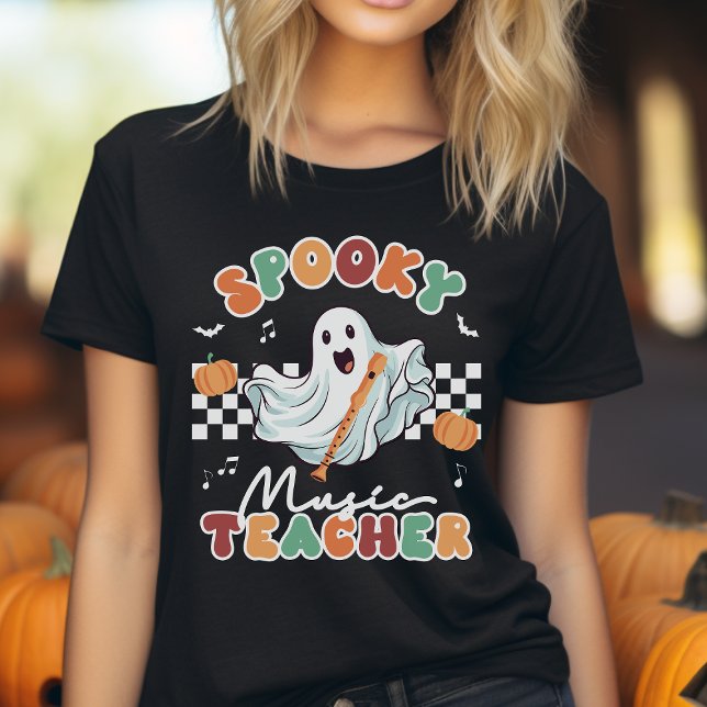 Camiseta Docente de Música Spooker Ghost T-Shirt (Criador carregado)