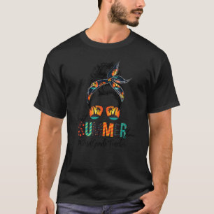 Camiseta Docente na Grau de segundo de Verão Messy Bun Beac