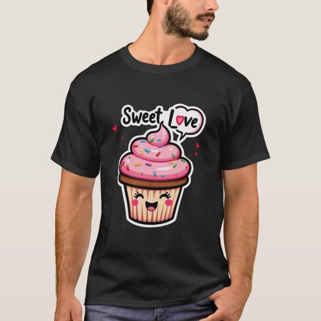 Camiseta Doces ameaças: roupa de Cupcake de amor do Namorad (Frente)
