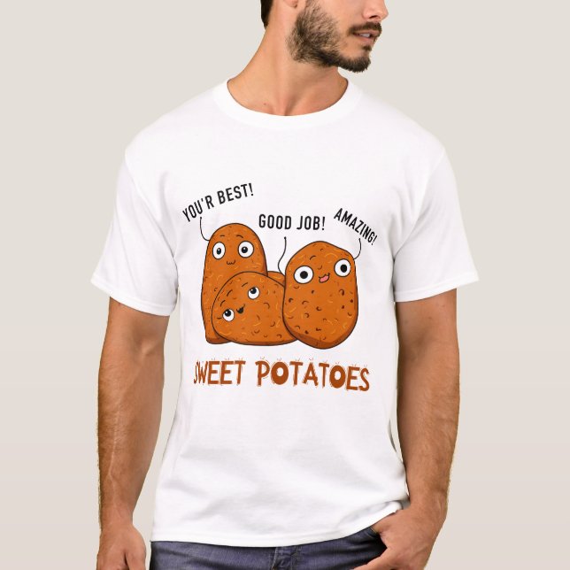 Camiseta Doces Batatas Engraçadas (Frente)