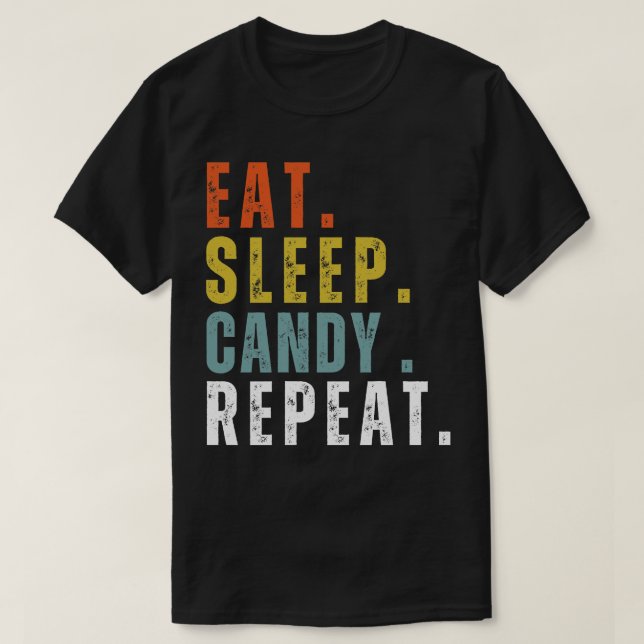 Camiseta doces comendo amante do sono (Frente do Design)