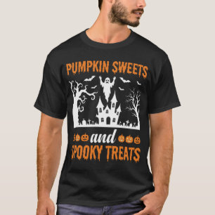 Camiseta Doces de Abóbora de Halloween e Vetor de Guloseima