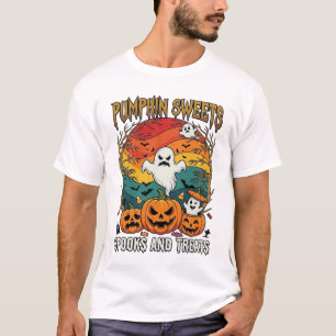 Camiseta Doces de Abóbora Espanta Tratamentos Dia das Bruxa