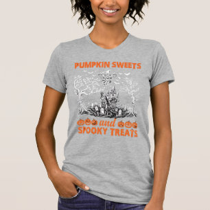 Camiseta Doces de Abóbora Guloseimas Assustadoras Castelo A