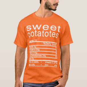 Camiseta doces de batatas fritas Nutrição Fatos Engraçados