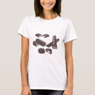 Camiseta Doces de chocolate Doces de pastelaria Arte Comida
